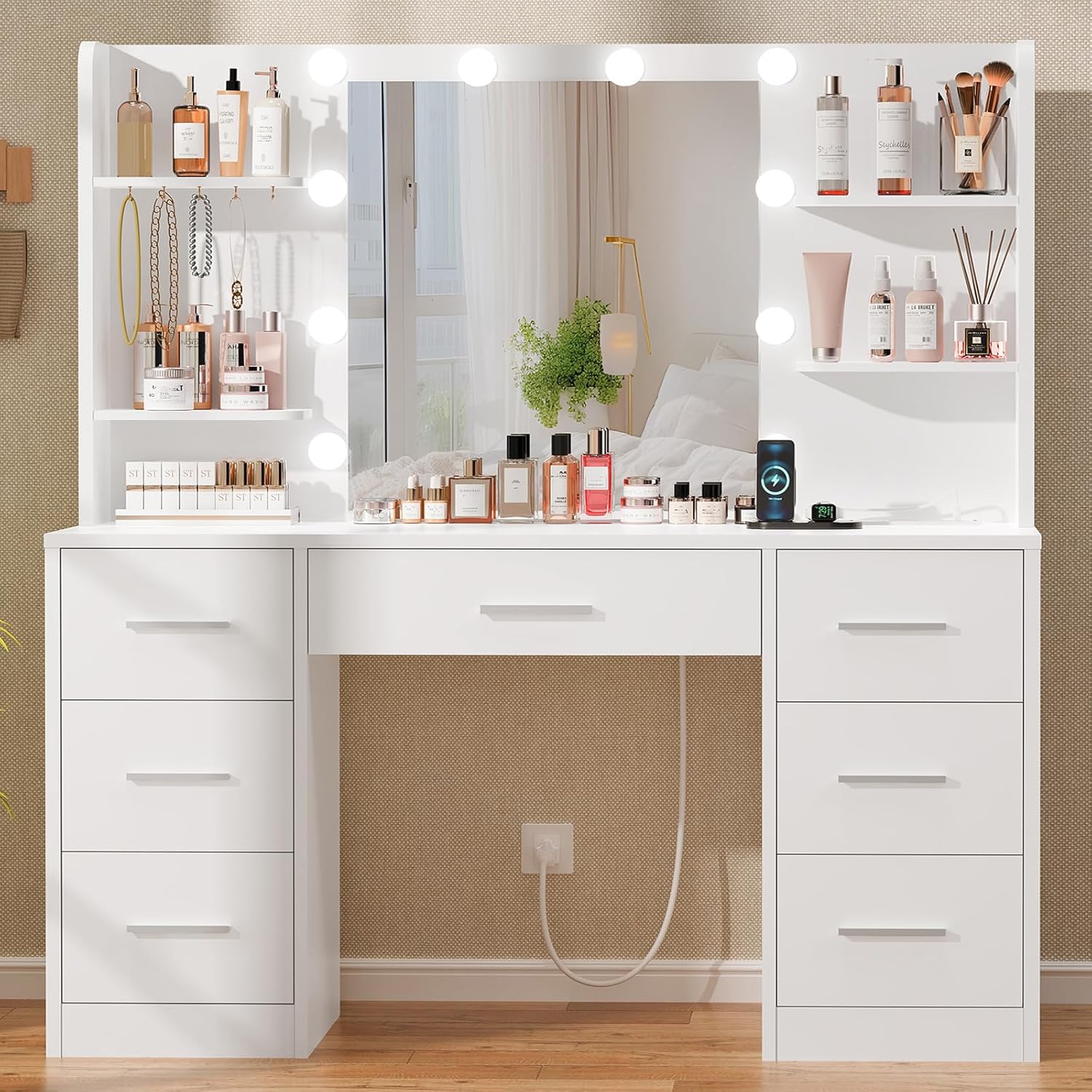 Home Outlet Bathroom Vanity - Большой туалетный столик с LED-подсветкой, зеркалом,