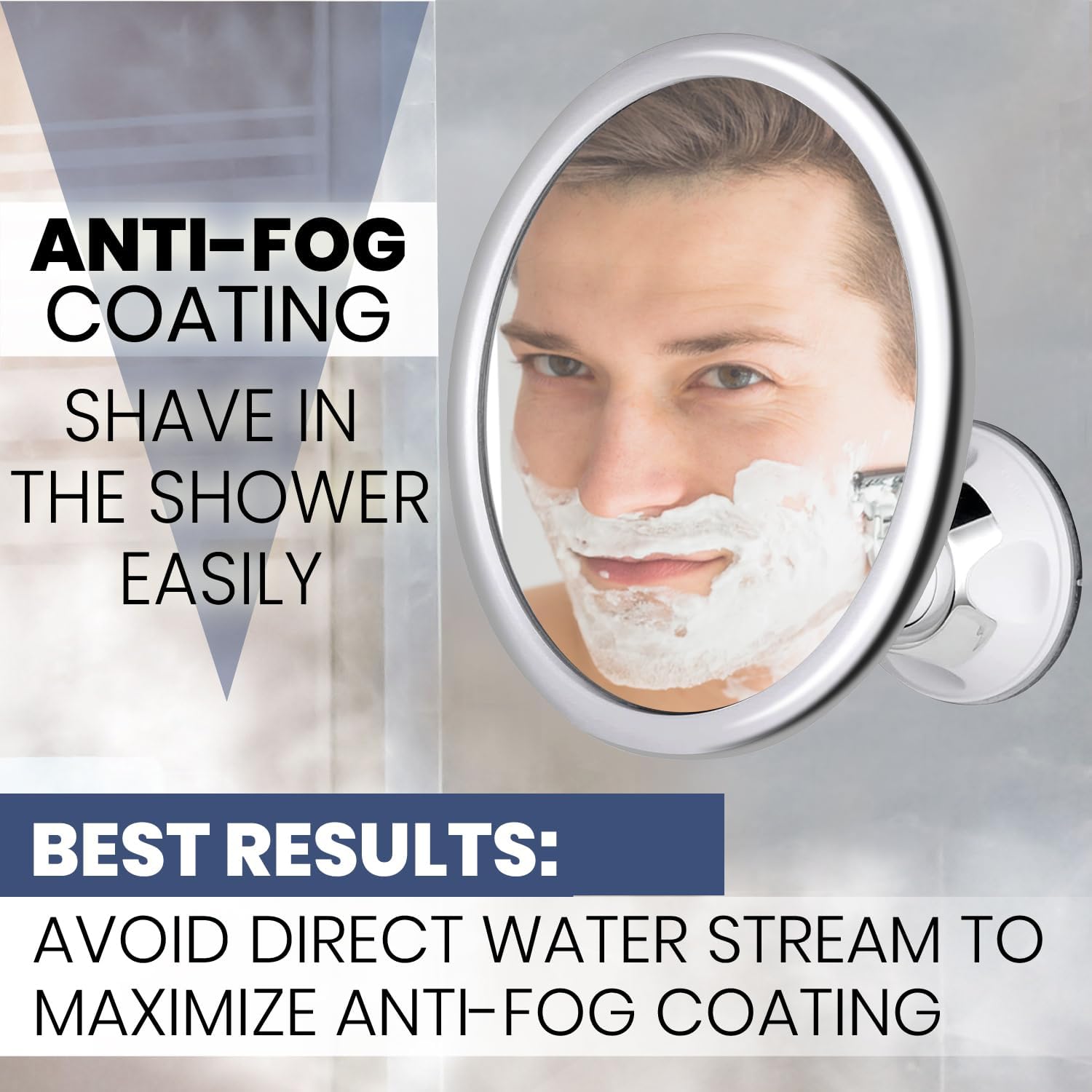 Shaving Mirror Suction - Зеркало для ванной без запотевания с