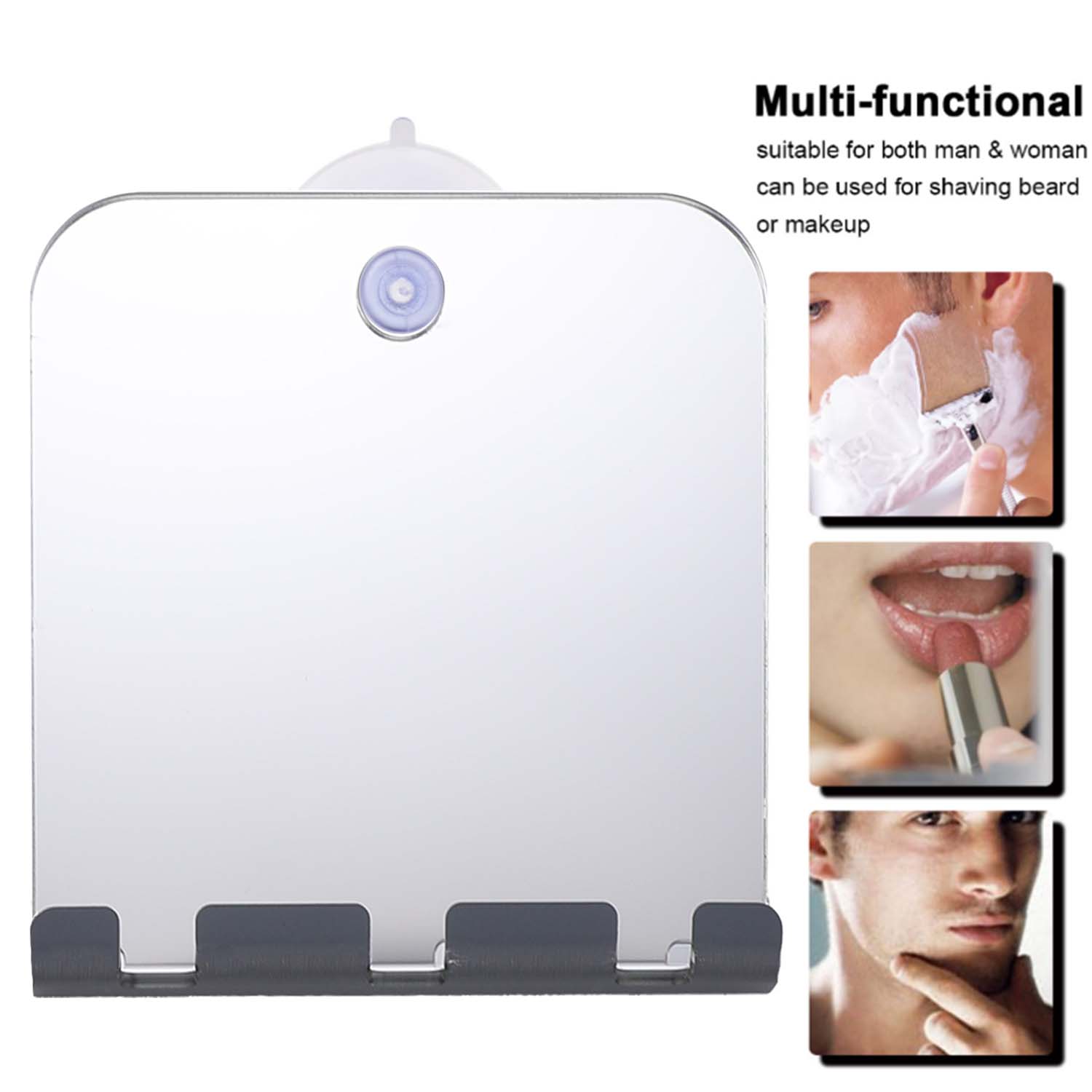 Shaving Mirror Suction - Небьющееся зеркало без тумана для путешествий,