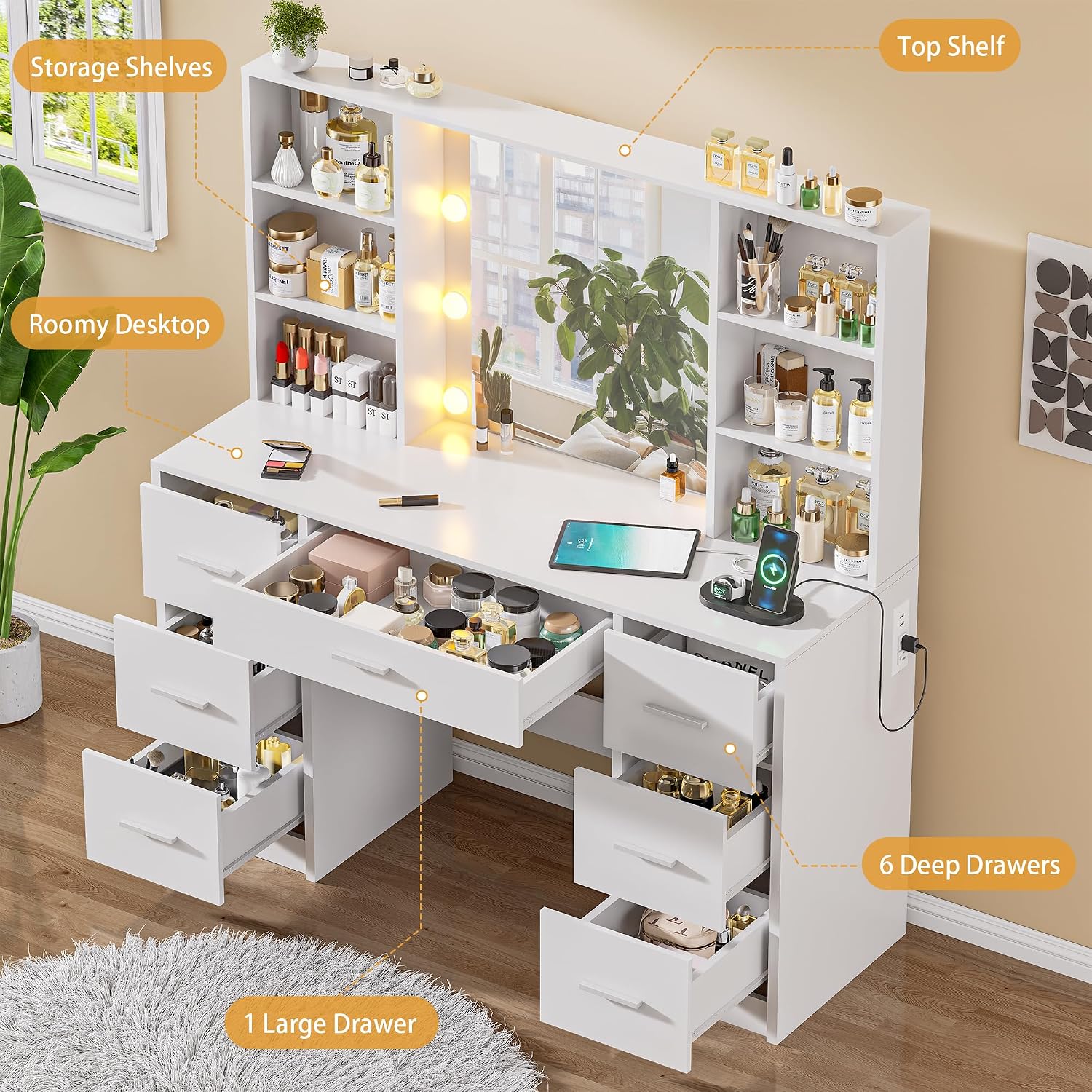 Большой туалетный столик с LED – обзор и цена Home Outlet Bathroom Vanity