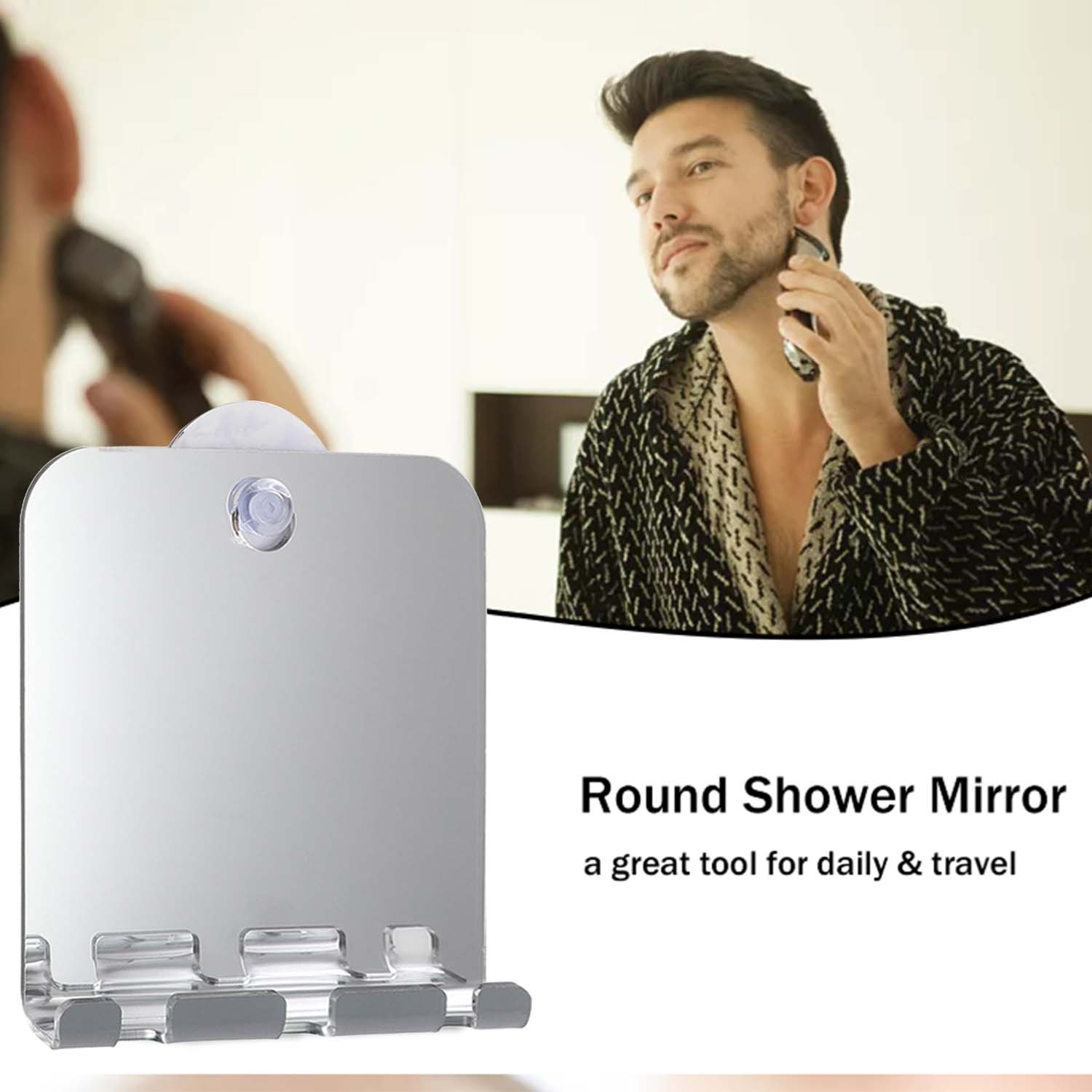Небьющееся зеркало без тумана  – обзор и цена Shaving Mirror Suction